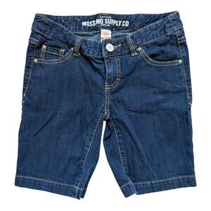 Mossimo Supply Co Cotton Blend Blue Jean Denim Bermuda Shorts Sz Juniors 5 Fit 6